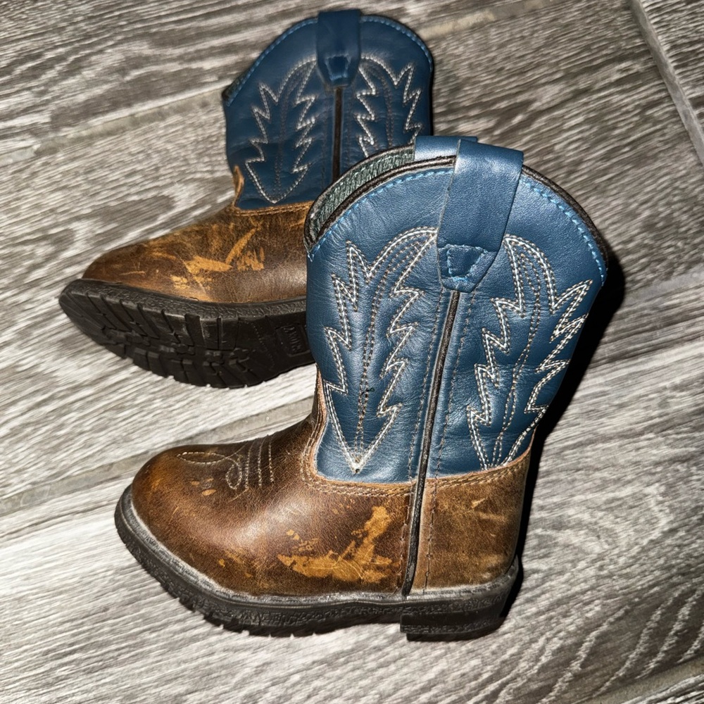 Brown and Blue Western Boots